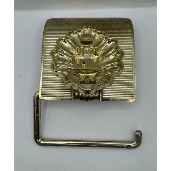 Vintage Brass Flap Lid Toilet Paper Holder Roll Dispenser Roller Bathroom - Picture 5 of 5